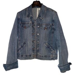 Debra DeRoo Blue Denim Jean Jacket Size Medium